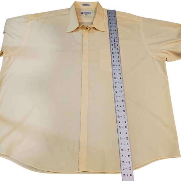 Carlo Pacini Dress Shirt Big Man 22-36/37 Yellow Button Up Long Sleeve Tailored - Picture 5 of 7
